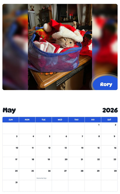 2026 - 2027 Rory - Pawidols Pet Calendar