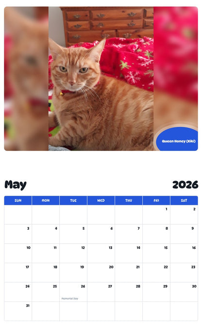 2026 - 2027 Queen Honey (Kiki) - Pawidols Pet Calendar