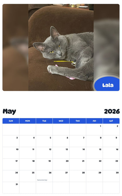 2026 - 2027 Lala - Pawidols Pet Calendar