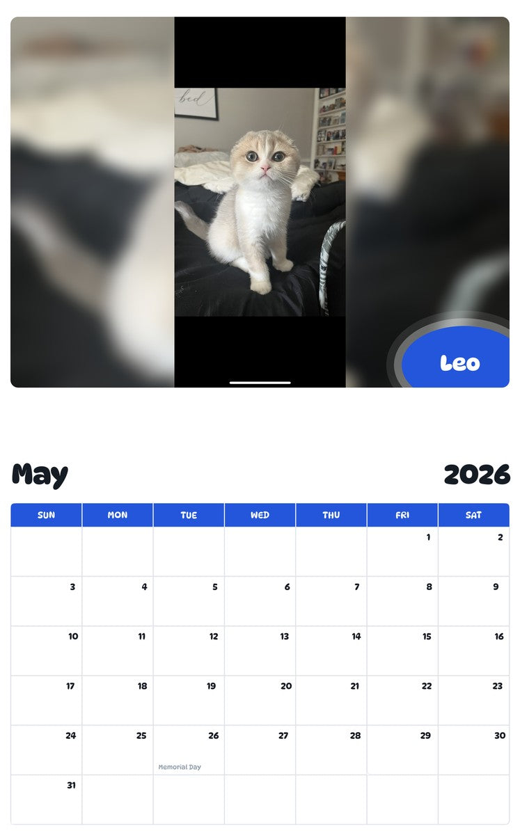 2026 - 2027 Leo - Pawidols Pet Calendar