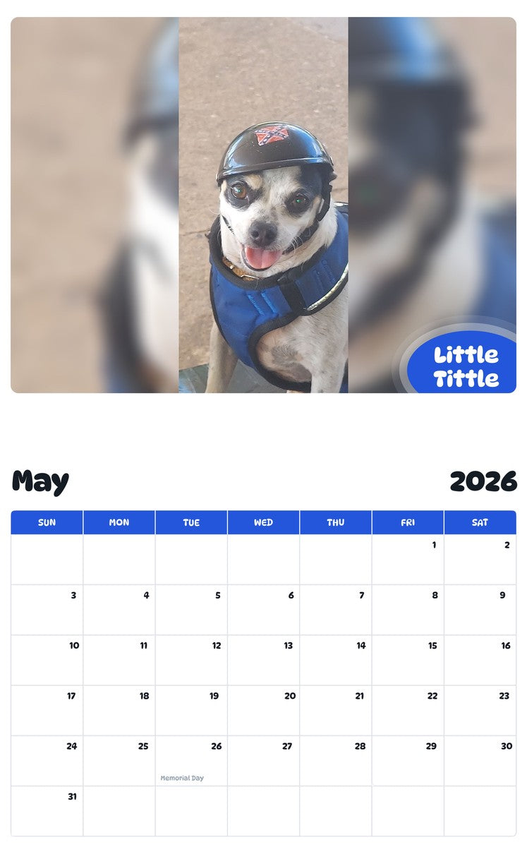 2026 - 2027 Little Tittle - Pawidols Pet Calendar