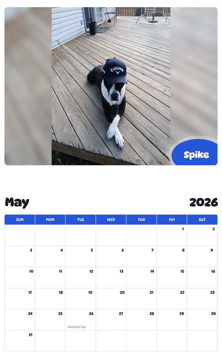 2026 - 2027 Spike - Pawidols Pet Calendar