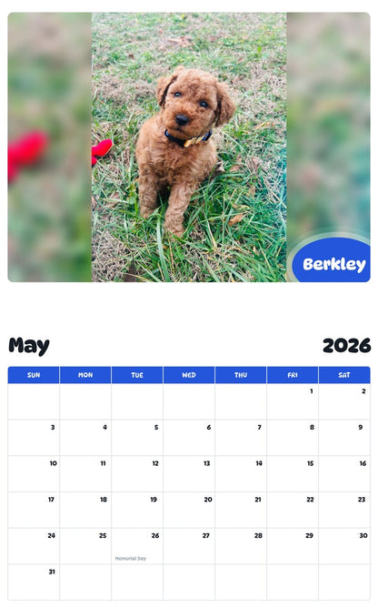 2026 - 2027 Berkley - Pawidols Pet Calendar