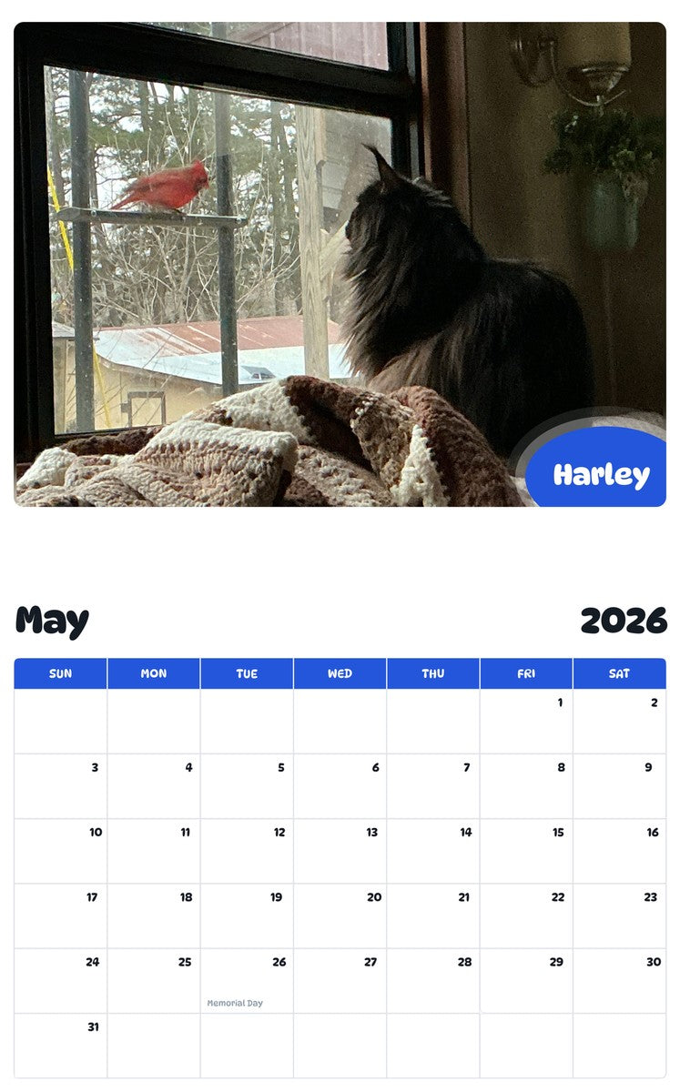 2026 - 2027 Harley - Pawidols Pet Calendar