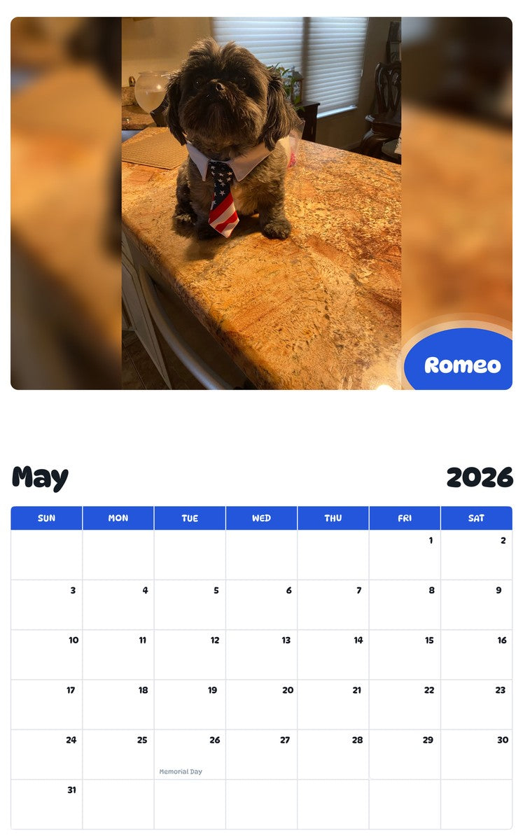 2026 - 2027 Romeo - Pawidols Pet Calendar