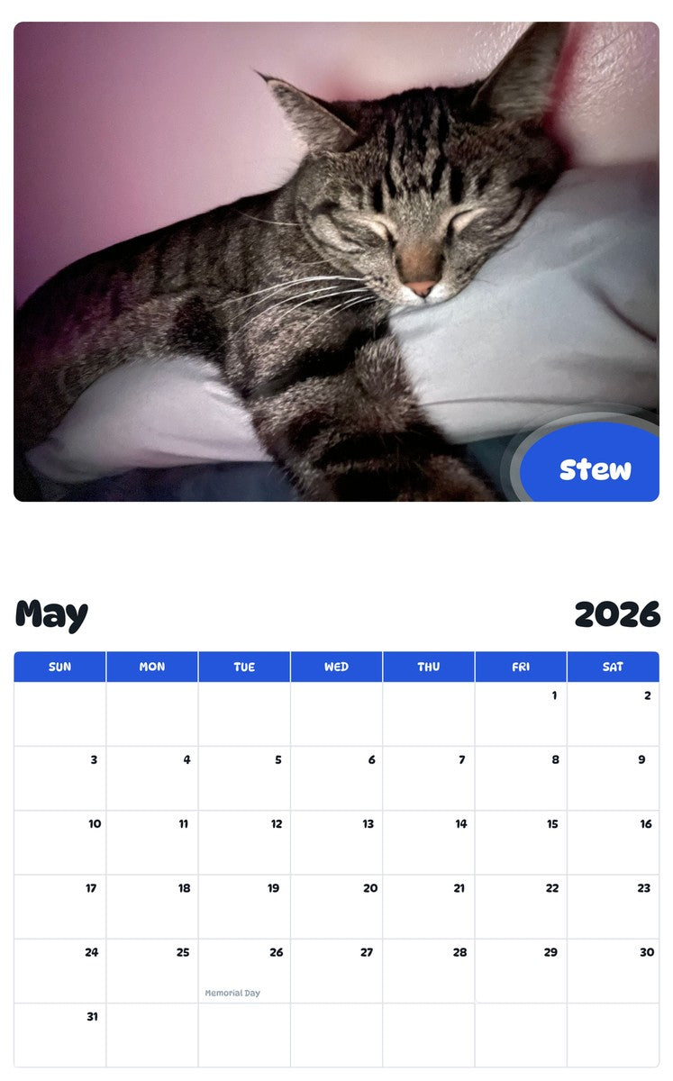 2026 - 2027 Stew - Pawidols Pet Calendar