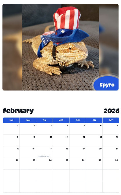 October 2025 - September 2026 Spyro - Pawidols Pet Calendar