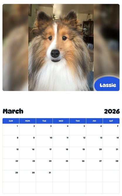 November 2025 - October 2026 Lassie - Pawidols Pet Calendar
