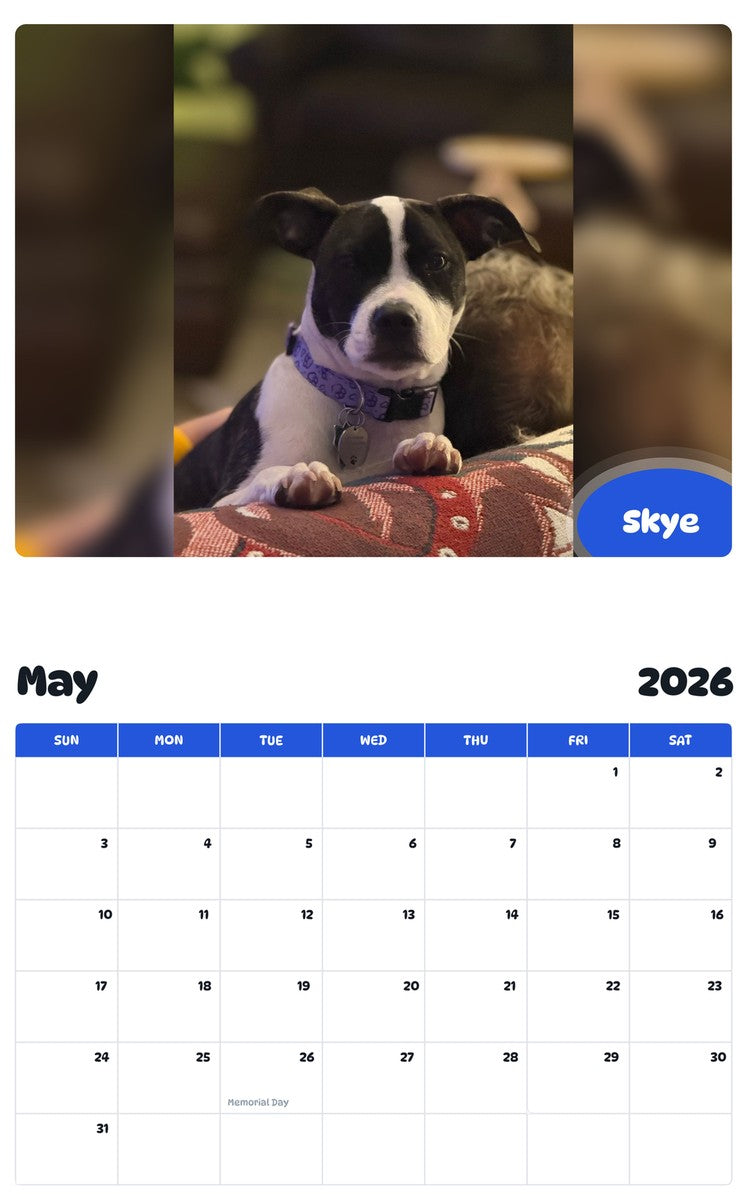 2026 - 2027 Skye - Pawidols Pet Calendar