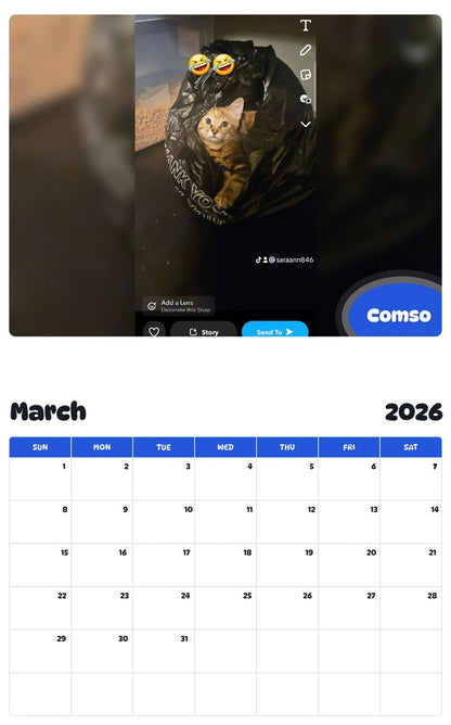 November 2025 - October 2026 Comso - Pawidols Pet Calendar