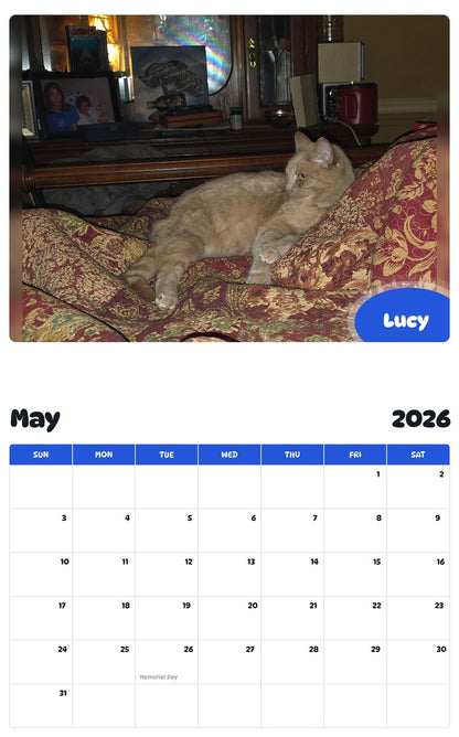 2026 - 2027 Lucy - Pawidols Pet Calendar