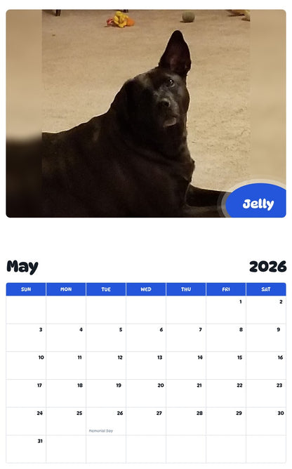 2026 - 2027 Jelly - Pawidols Pet Calendar