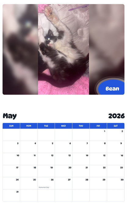 2026 - 2027 Bean - Pawidols Pet Calendar