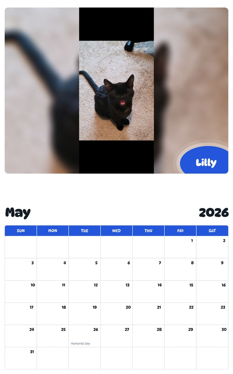 2026 - 2027 Lilly - Pawidols Pet Calendar