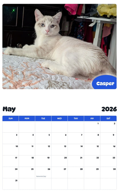 2026 - 2027 Casper - Pawidols Pet Calendar