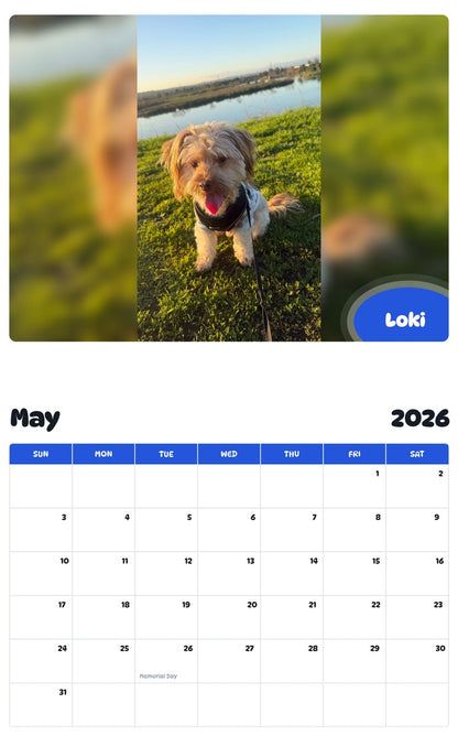2026 - 2027 Loki - Pawidols Pet Calendar