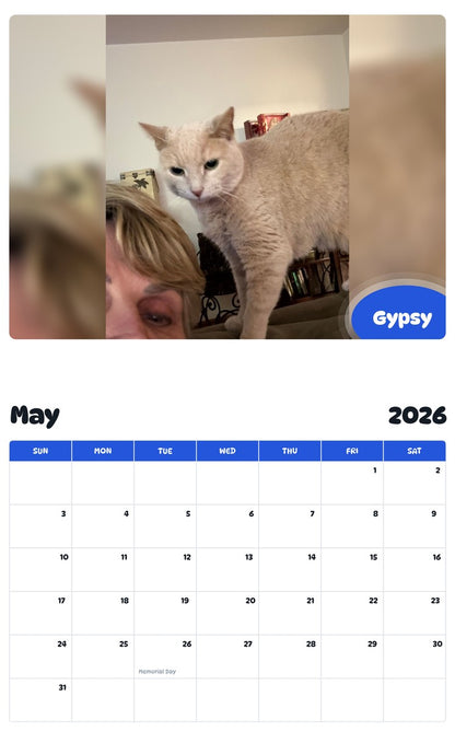 2026 - 2027 Gypsy - Pawidols Pet Calendar