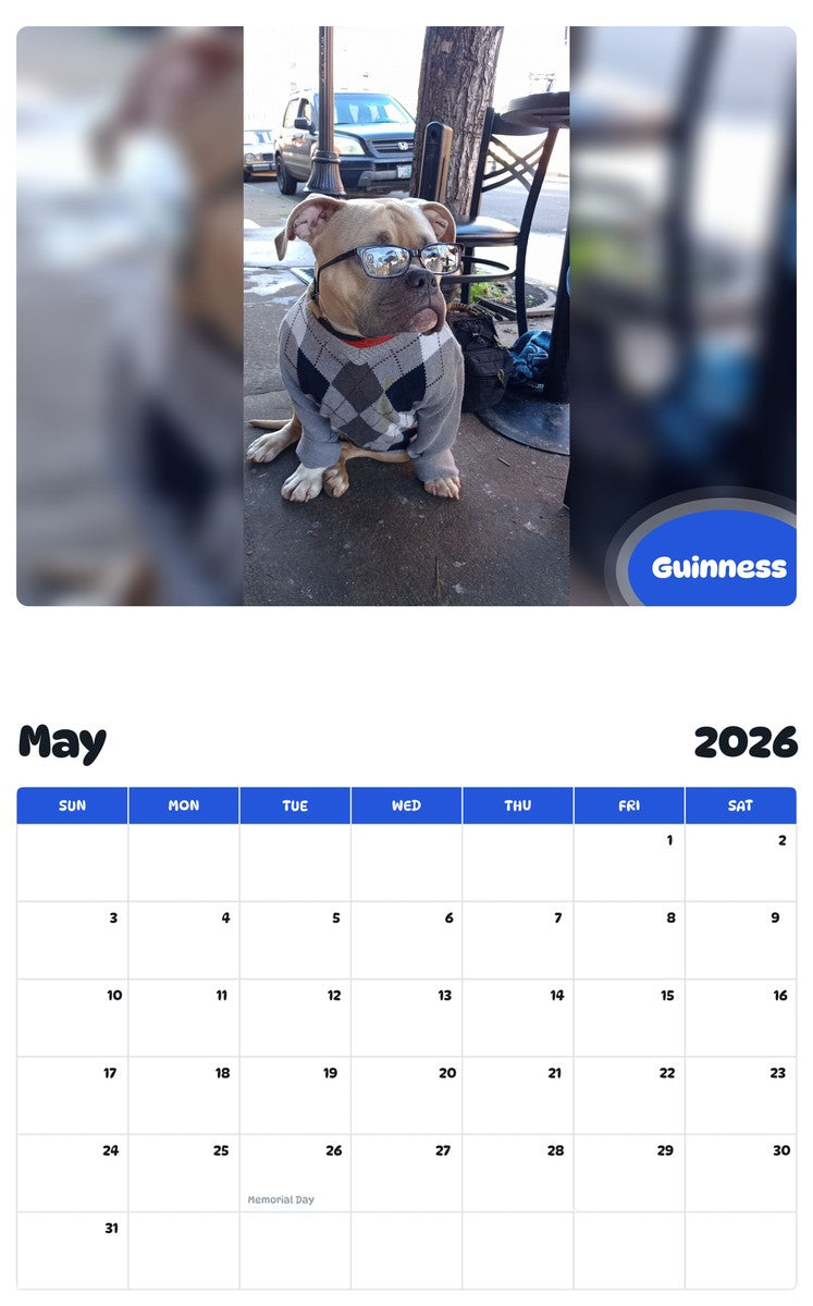 2026 - 2027 Guinness - Pawidols Pet Calendar