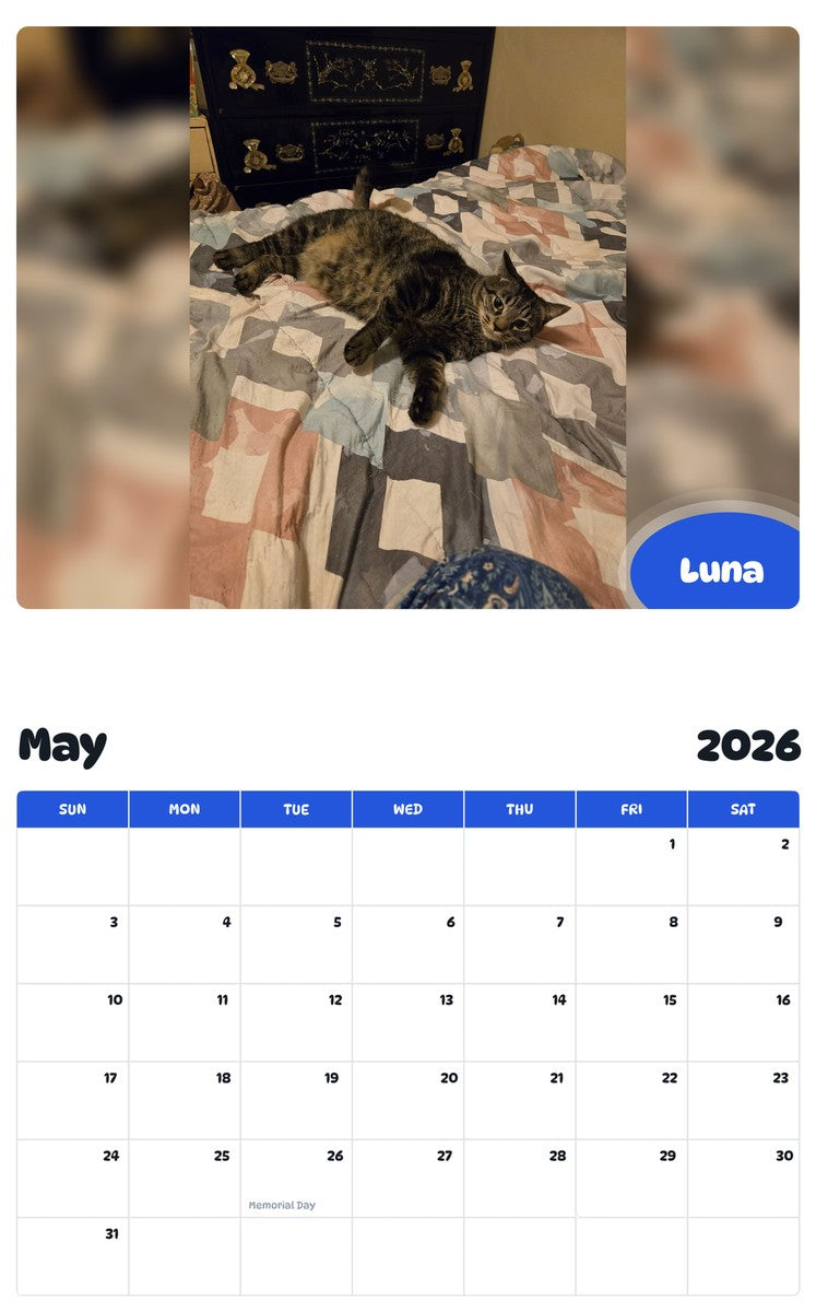 2026 - 2027 Luna - Pawidols Pet Calendar
