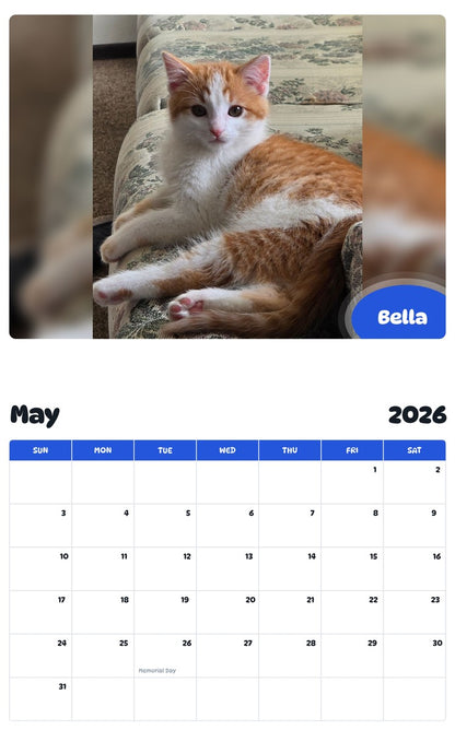 2026 - 2027 Bella - Pawidols Pet Calendar