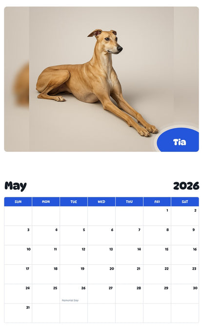 2026 - 2027 Tia - Pawidols Pet Calendar