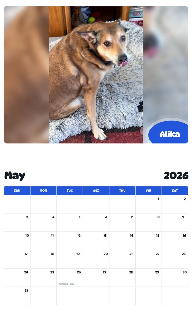 2026 - 2027 Alika - Pawidols Pet Calendar