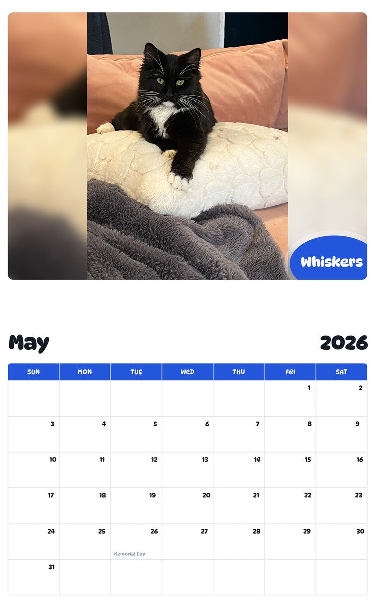 2026 - 2027 Whiskers - Pawidols Pet Calendar