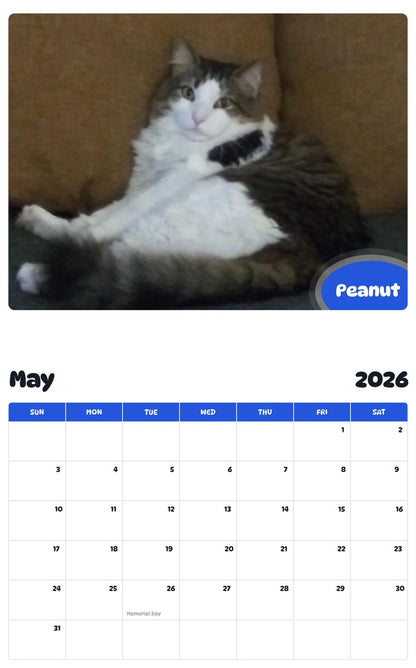 2026 - 2027 Peanut - Pawidols Pet Calendar