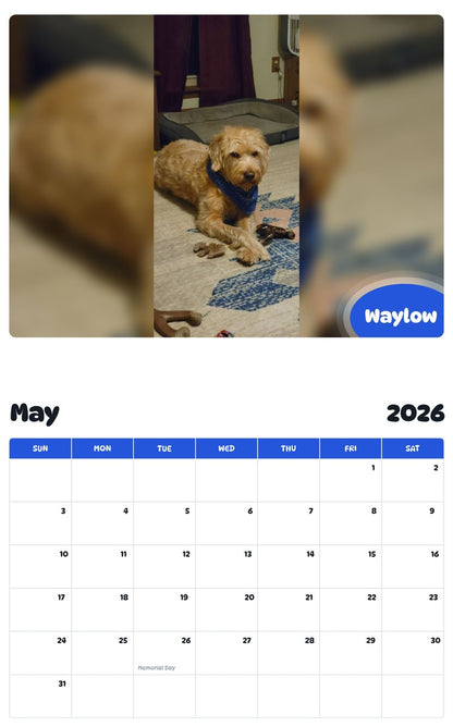 2026 - 2027 Waylow - Pawidols Pet Calendar