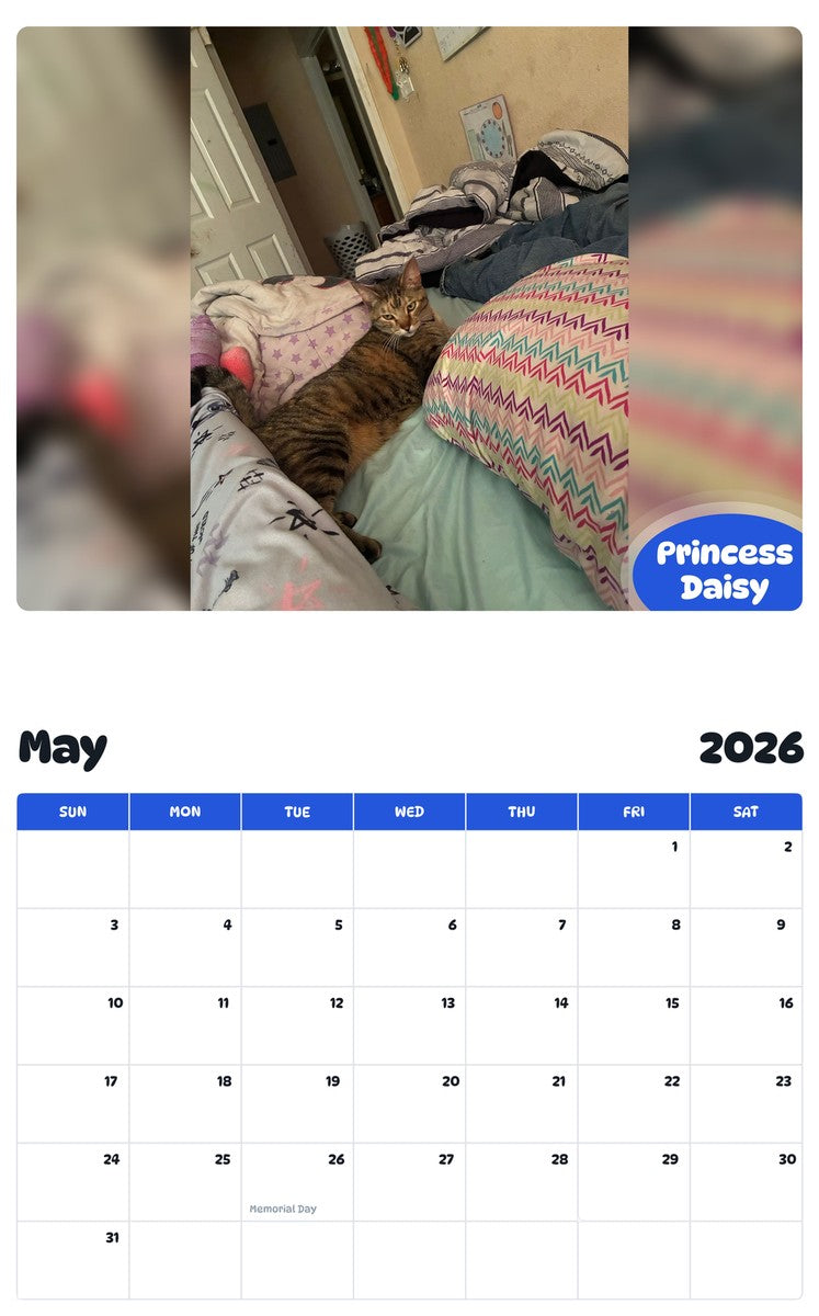 2026 - 2027 Princess Daisy - Pawidols Pet Calendar