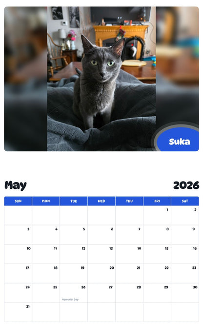 2026 - 2027 Suka - Pawidols Pet Calendar