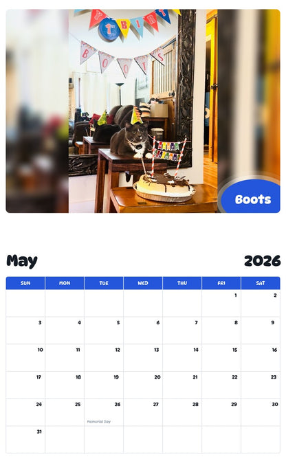 2026 - 2027 Boots - Pawidols Pet Calendar