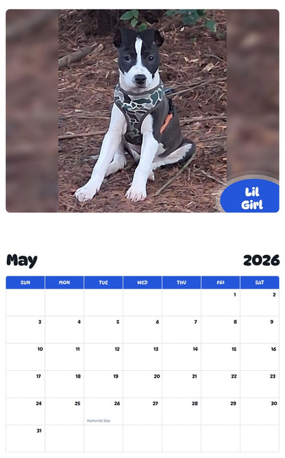 2026 - 2027 Lil Girl - Pawidols Pet Calendar