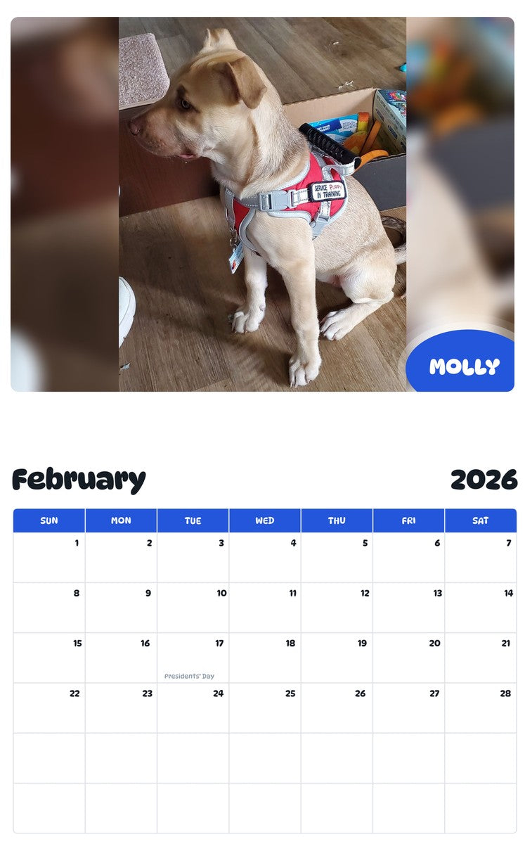 October 2025 - September 2026 MOLLY - Pawidols Pet Calendar