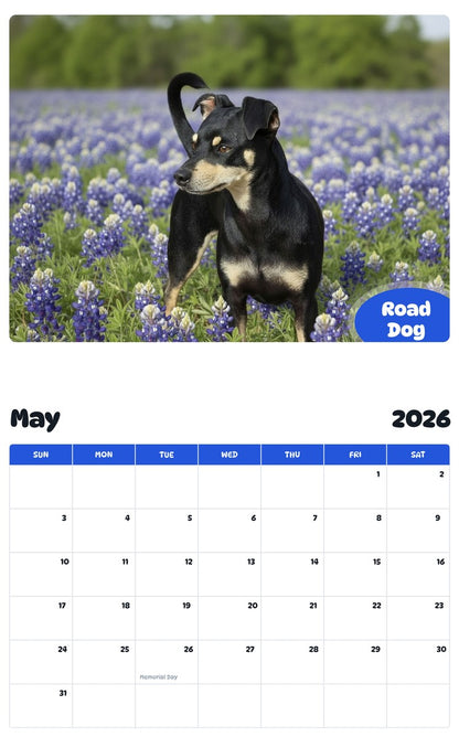 2026 - 2027 Road Dog - Pawidols Pet Calendar