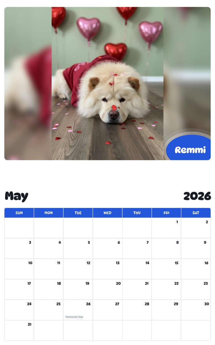 2026 - 2027 Remmi - Pawidols Pet Calendar