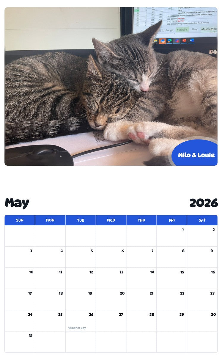 2026 - 2027 Milo & Louie - Pawidols Pet Calendar