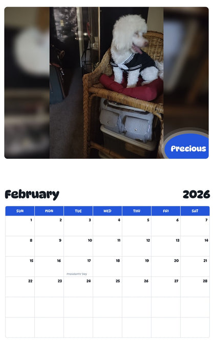 October 2025 - September 2026 Precious - Pawidols Pet Calendar