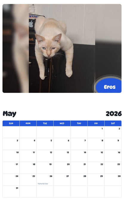 2026 - 2027 Eros - Pawidols Pet Calendar