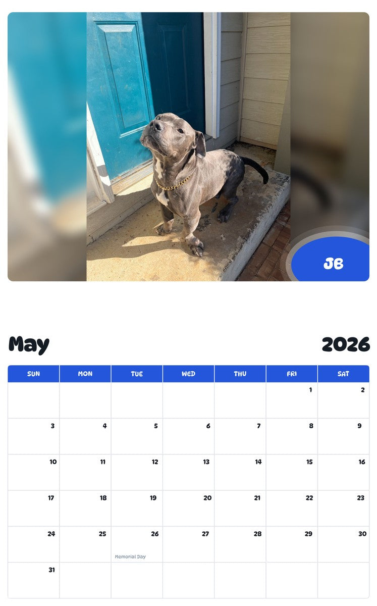2026 - 2027 JB - Pawidols Pet Calendar