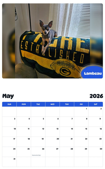 2026 - 2027 Lambeau - Pawidols Pet Calendar