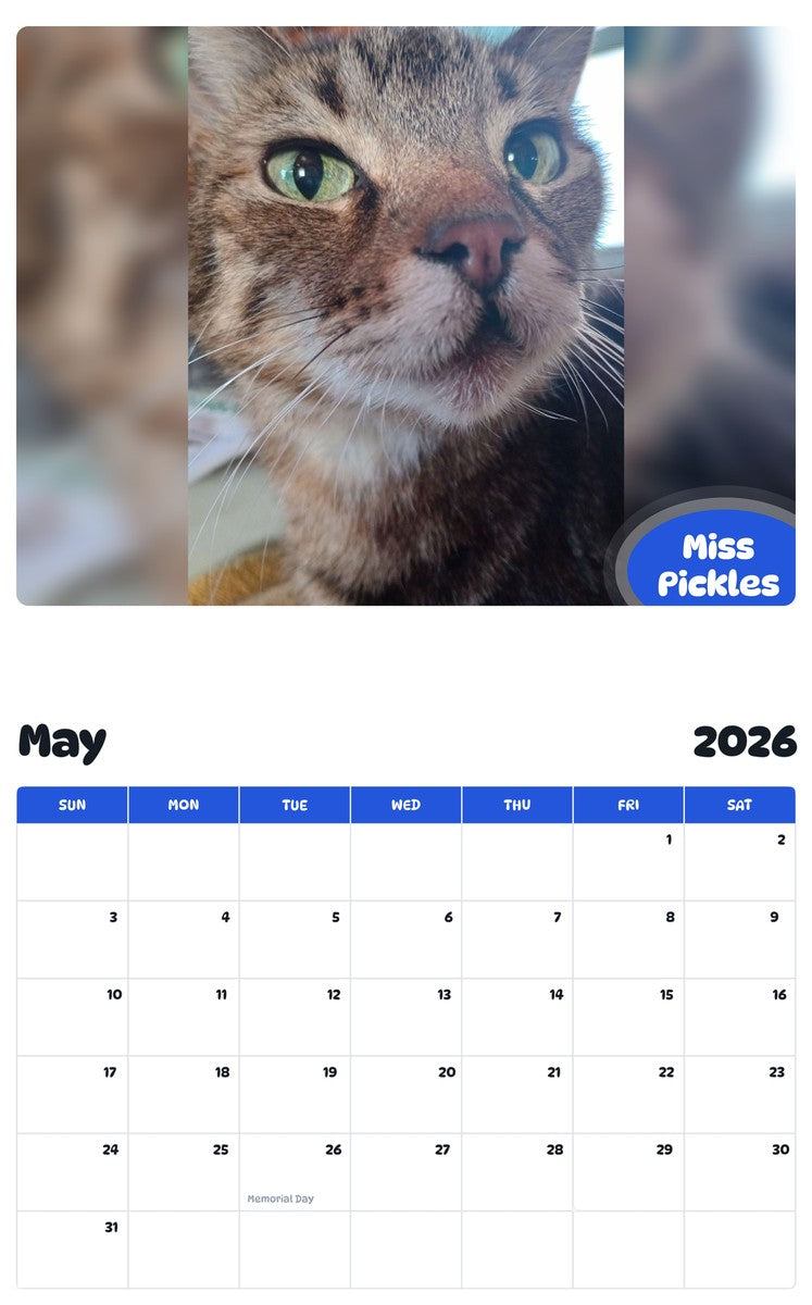 2026 - 2027 Miss Pickles - Pawidols Pet Calendar