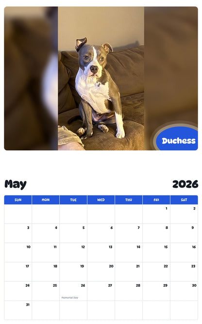 2026 - 2027 Duchess - Pawidols Pet Calendar