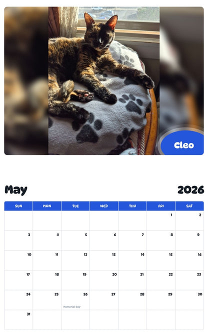 2026 - 2027 Cleo - Pawidols Pet Calendar
