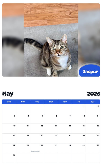 2026 - 2027 Jasper - Pawidols Pet Calendar