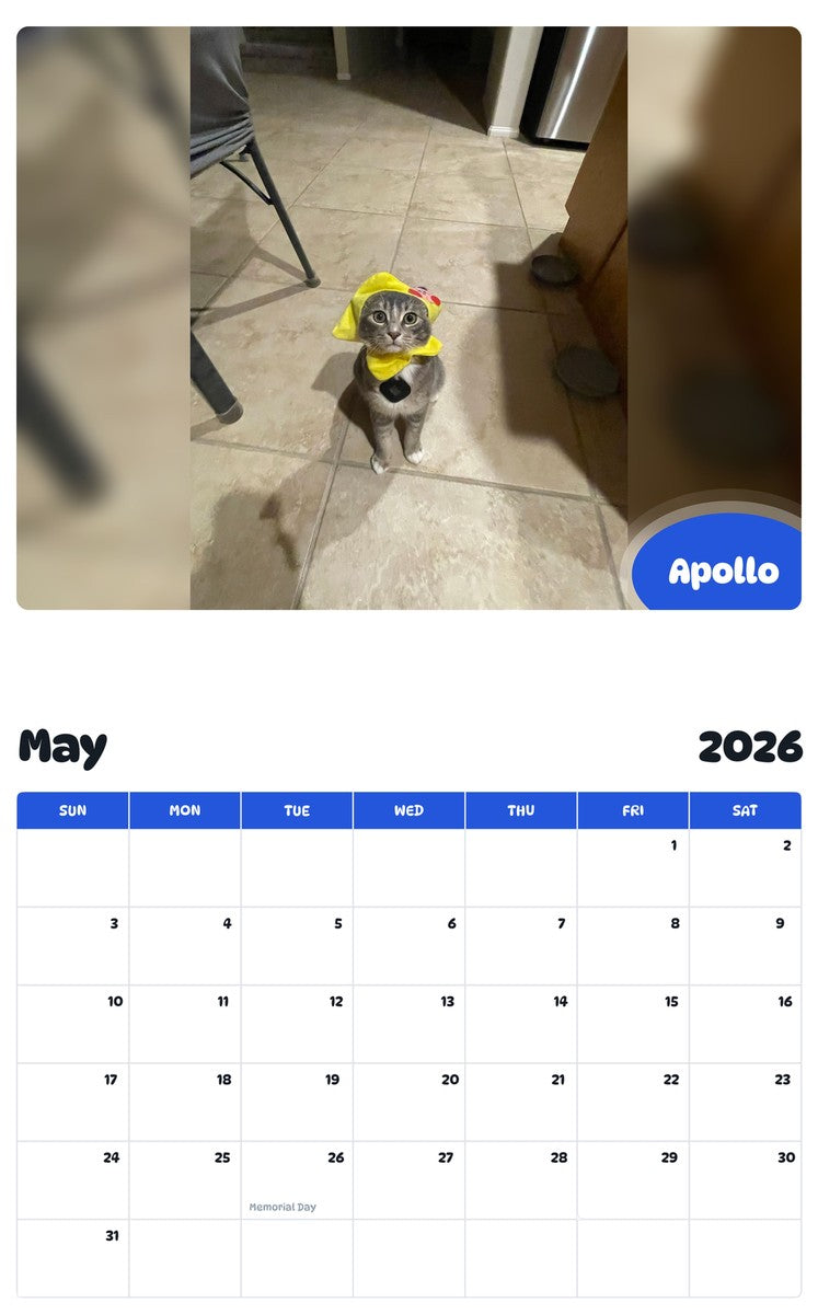 2026 - 2027 Apollo - Pawidols Pet Calendar
