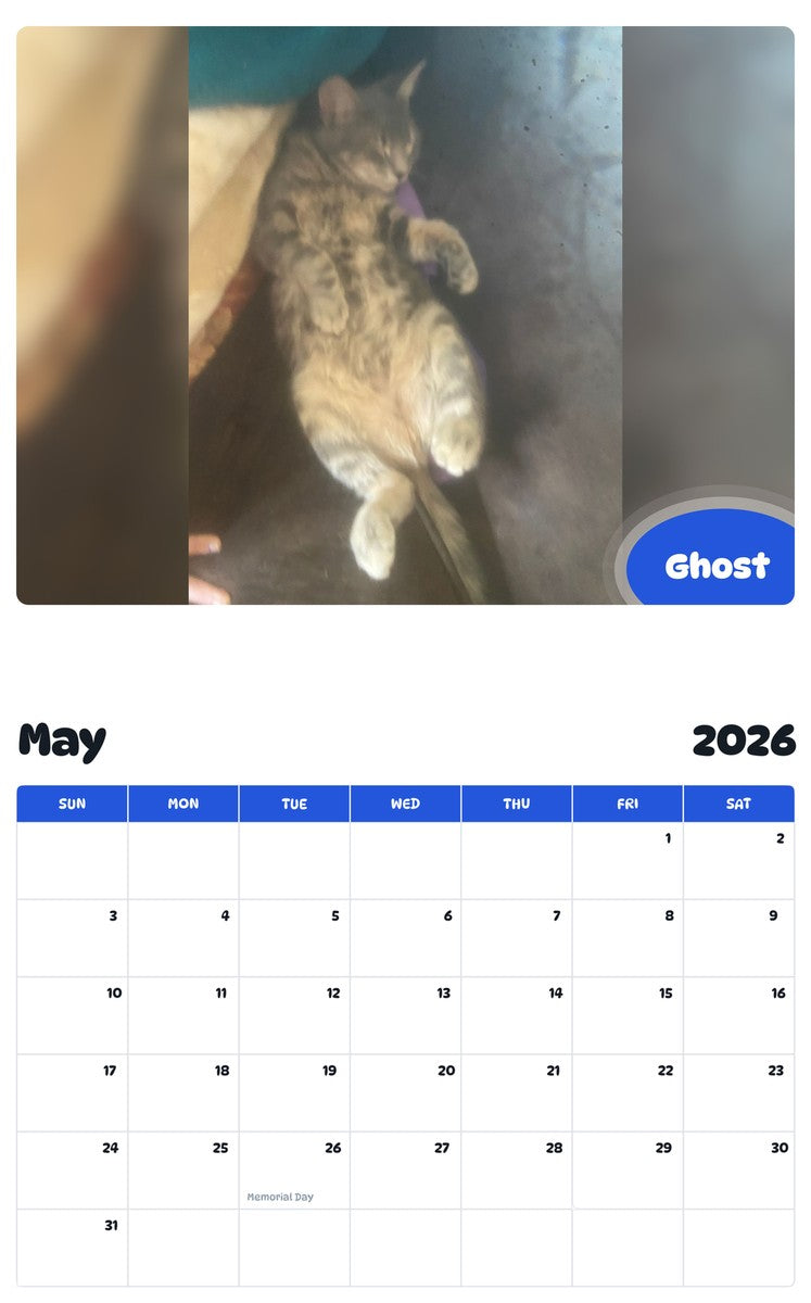 2026 - 2027 Ghost - Pawidols Pet Calendar