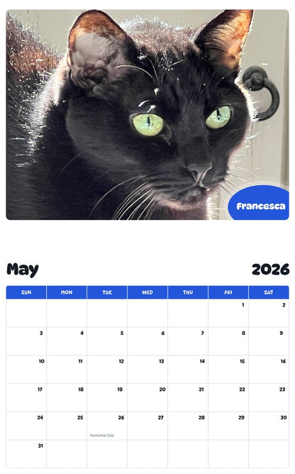 2026 - 2027 Francesca - Pawidols Pet Calendar