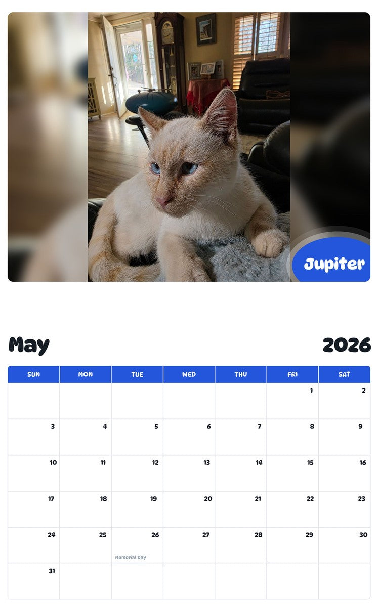 2026 - 2027 Jupiter - Pawidols Pet Calendar