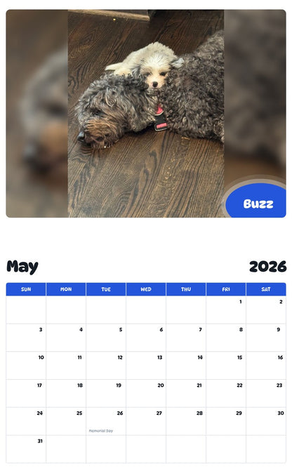 2026 - 2027 Buzz - Pawidols Pet Calendar